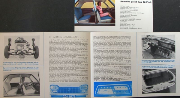 Peugeot 204 Modelprogram 1966 two Carbrochures (2416)
